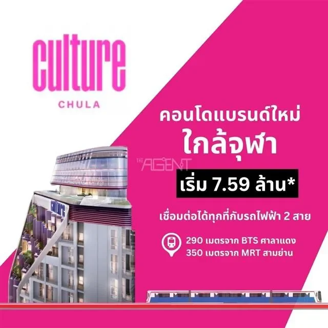 ขาย และให้เช่าคอนโดมิเนียม คัลเจอร์ จุฬา  25.1 sq.m, 1 ห้องนอน Hybrid/Loft